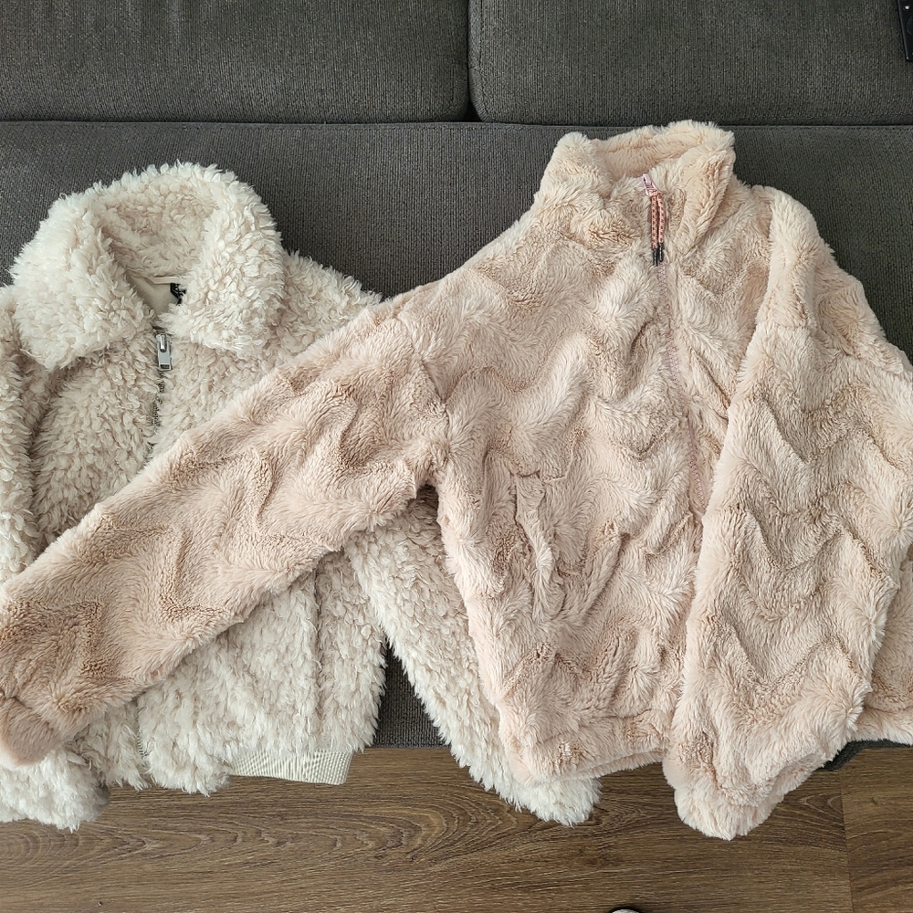 Cream and Pink Teddy Jackets